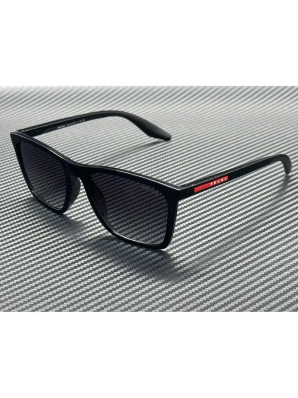 New PRADA LINEA ROSSA Men Black Sunglasses 56-19-145